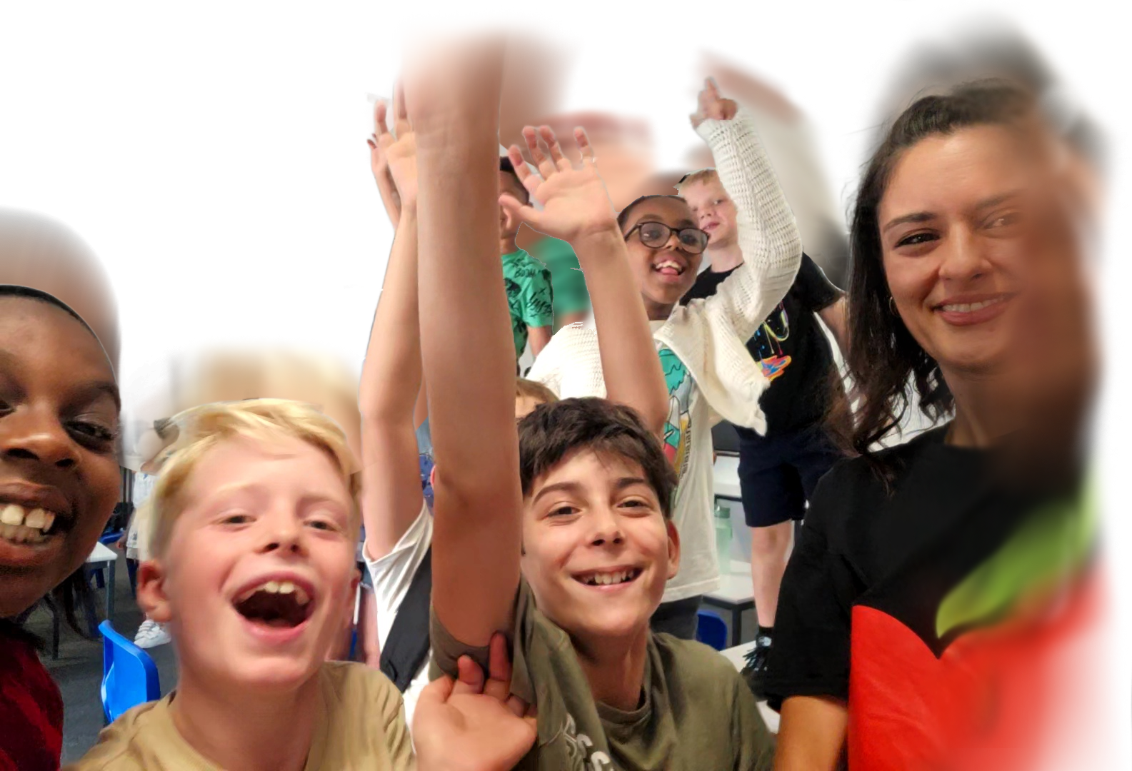 Young people trekking